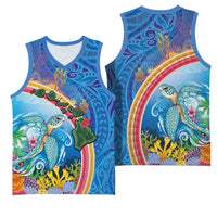 Hawaiian Connecting with the Ocean Basketball Jersey Polynesian Pattern LT03 - Polynesian Pride