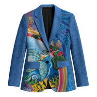 Hawaiian Connecting with the Ocean Blazer Polynesian Pattern LT03 Unisex Blue - Polynesian Pride