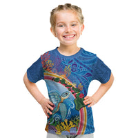 Hawaiian Connecting with the Ocean Kid T Shirt Polynesian Pattern LT03 Blue - Polynesian Pride