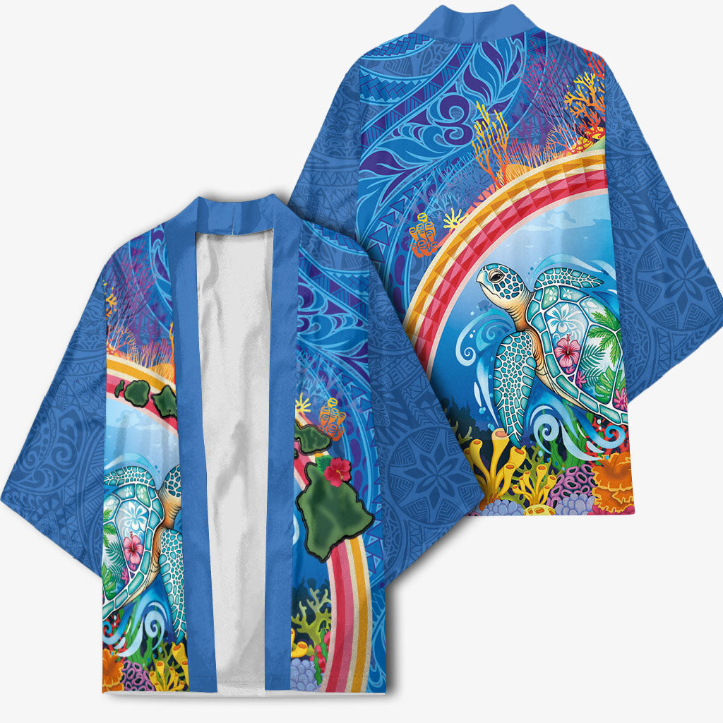 Hawaiian Connecting with the Ocean Kimono Polynesian Pattern LT03 - Polynesian Pride