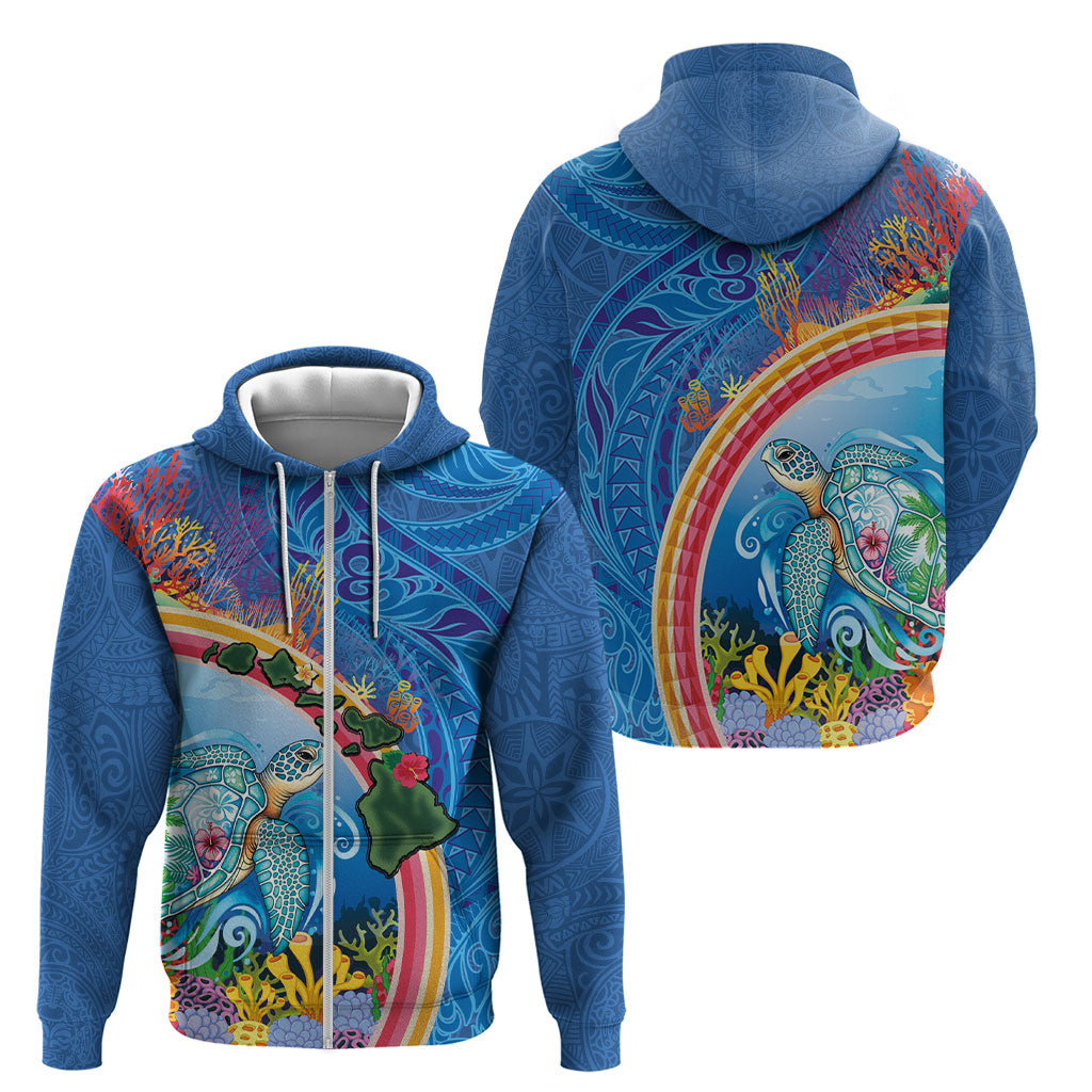 Hawaiian Connecting with the Ocean Zip Hoodie Polynesian Pattern LT03 - Polynesian Pride