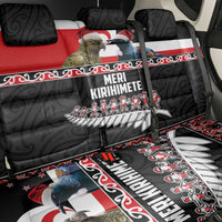 New Zealand Meri Kirihimete Back Car Seat Cover Christmas Tui Bird and Kea Bird - Haka Santa with Maori Koru Art Pattern LT03 - Polynesian Pride