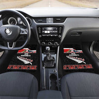 New Zealand Meri Kirihimete Car Mats Christmas Tui Bird and Kea Bird - Haka Santa with Maori Koru Art Pattern LT03 Set 2pcs - Front Black - Polynesian Pride