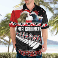 New Zealand Meri Kirihimete Hawaiian Shirt Christmas Tui Bird and Kea Bird - Haka Santa with Maori Koru Art Pattern LT03 - Polynesian Pride