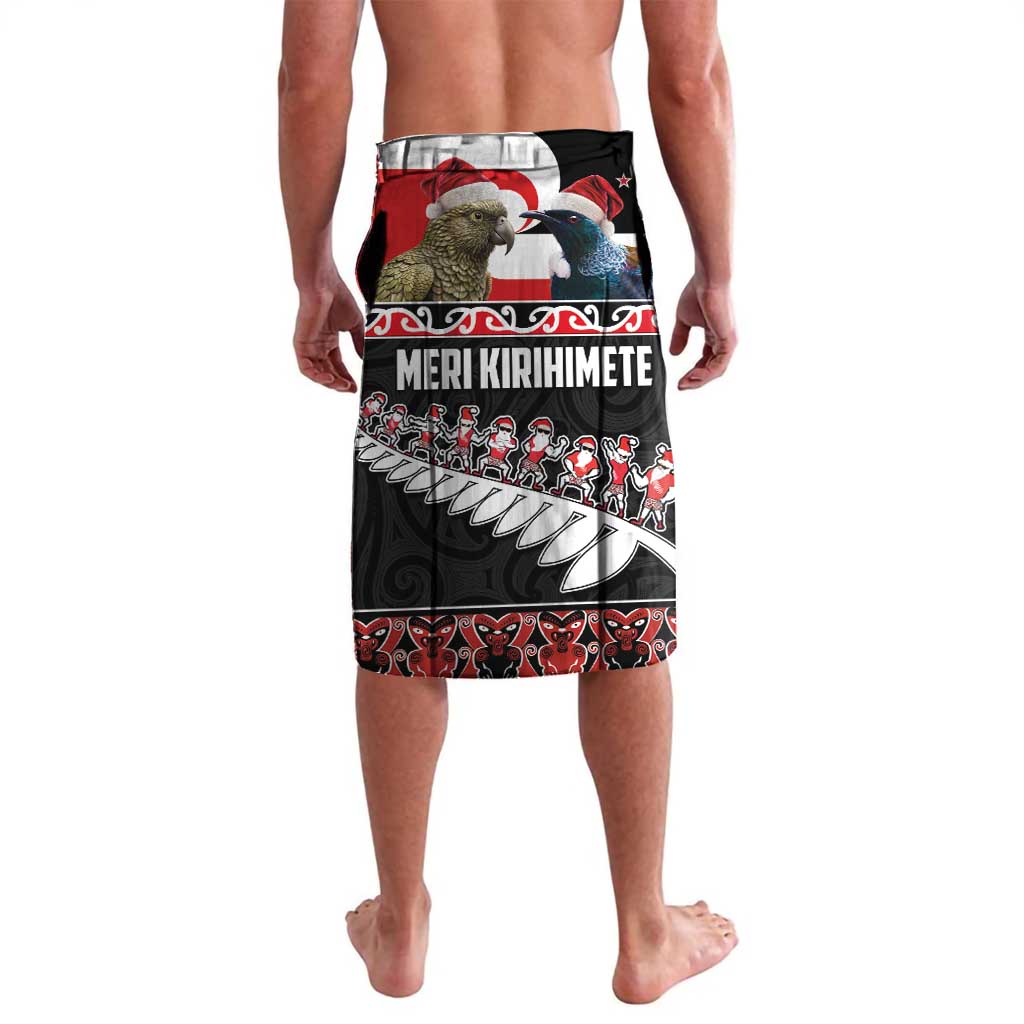 New Zealand Meri Kirihimete Lavalava Christmas Tui Bird and Kea Bird - Haka Santa with Maori Koru Art Pattern LT03 - Polynesian Pride
