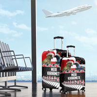 New Zealand Meri Kirihimete Luggage Cover Christmas Tui Bird and Kea Bird - Haka Santa with Maori Koru Art Pattern LT03 - Polynesian Pride