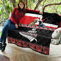 New Zealand Meri Kirihimete Quilt Christmas Tui Bird and Kea Bird - Haka Santa with Maori Koru Art Pattern LT03 - Polynesian Pride