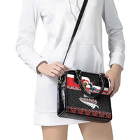 New Zealand Meri Kirihimete Shoulder Handbag Christmas Tui Bird and Kea Bird - Haka Santa with Maori Koru Art Pattern LT03 - Polynesian Pride