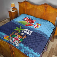 Fiji Marau na Kerisimasi Quilt Christmas Collared Lory - Fiji Emblems and Xmas Palm Tree Tapa Art Pattern