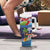 Fiji Marau na Kerisimasi Tumbler With Handle Christmas Collared Lory - Fiji Emblems and Xmas Palm Tree Tapa Art Pattern