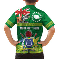 Cook Islands Meri Kiritimiti Family Matching Summer Maxi Dress and Hawaiian Shirt Christmas Turtle - Cooks Islands Emblems and Polynesian Art Pattern LT03 - Polynesian Pride