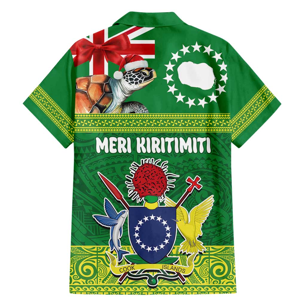 Cook Islands Meri Kiritimiti Family Matching Tank Maxi Dress and Hawaiian Shirt Christmas Turtle - Cooks Islands Emblems and Polynesian Art Pattern LT03 - Polynesian Pride