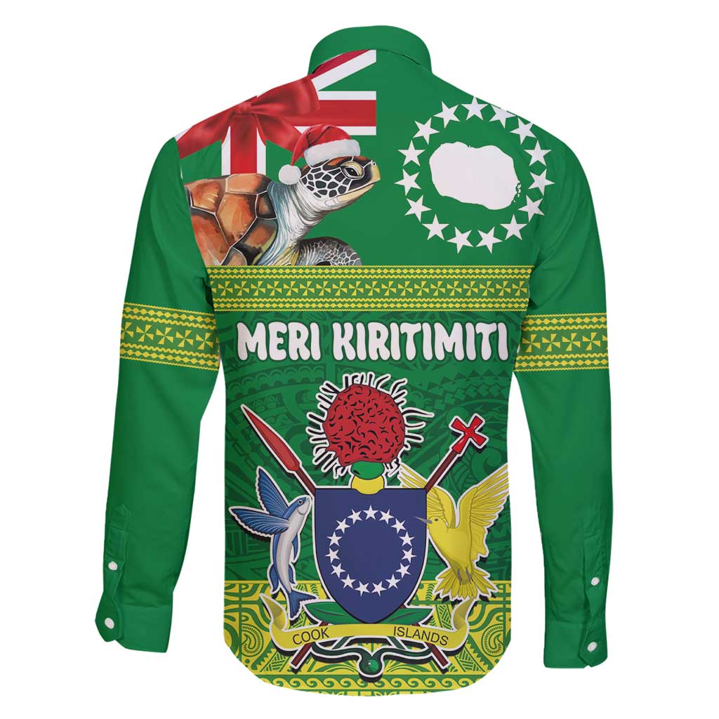 Cook Islands Meri Kiritimiti Family Matching Tank Maxi Dress and Hawaiian Shirt Christmas Turtle - Cooks Islands Emblems and Polynesian Art Pattern LT03 - Polynesian Pride