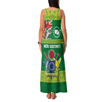 Cook Islands Meri Kiritimiti Family Matching Tank Maxi Dress and Hawaiian Shirt Christmas Turtle - Cooks Islands Emblems and Polynesian Art Pattern LT03 - Polynesian Pride