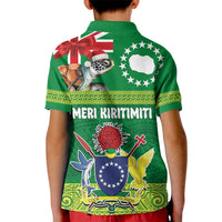 Cook Islands Meri Kiritimiti Kid Polo Shirt Christmas Turtle - Cooks Islands Emblems and Polynesian Art Pattern