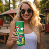 Cook Islands Meri Kiritimiti Skinny Tumbler Christmas Turtle - Cooks Islands Emblems and Polynesian Art Pattern