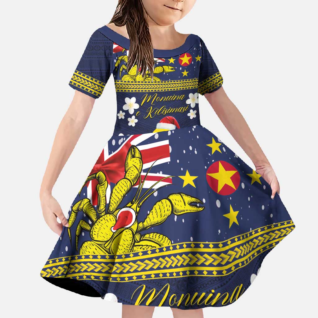 Niue Monuina e Kilisimasi Family Matching Long Sleeve Bodycon Dress and Hawaiian Shirt Christmas Uga - Niue Map and Emblem with Hiapo Art Pattern LT03 Daughter's Dress Yellow - Polynesian Pride