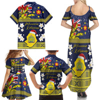 Niue Monuina e Kilisimasi Family Matching Summer Maxi Dress and Hawaiian Shirt Christmas Uga - Niue Map and Emblem with Hiapo Art Pattern LT03 - Polynesian Pride
