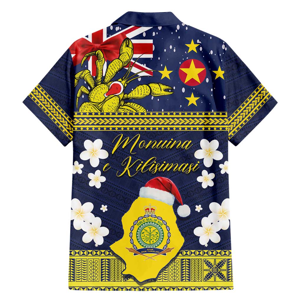 Niue Monuina e Kilisimasi Family Matching Summer Maxi Dress and Hawaiian Shirt Christmas Uga - Niue Map and Emblem with Hiapo Art Pattern LT03 - Polynesian Pride