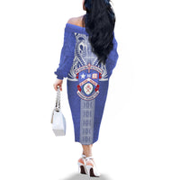 Tonga Apifoou School Family Matching Off Shoulder Long Sleeve Dress and Hawaiian Shirt Ngatu and Polynesian Pattern LT03 - Polynesian Pride