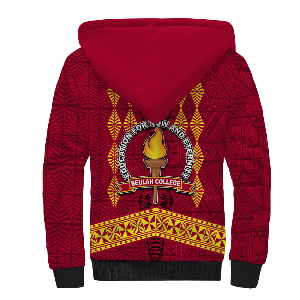 Tonga Beulah College Sherpa Hoodie Ngatu and Polynesian Pattern LT03 - Polynesian Pride