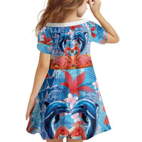 Hawaiian Love-Couple Dolphins and Flamingos Family Matching Summer Maxi Dress and Hawaiian Shirt LT03 - Polynesian Pride