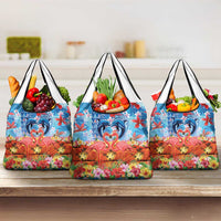Hawaiian Love-Couple Dolphins and Flamingos Grocery Bag LT03 3-pack One Size Multicolor - Polynesian Pride