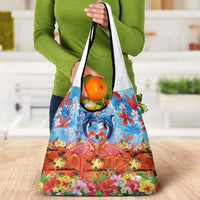 Hawaiian Love-Couple Dolphins and Flamingos Grocery Bag LT03 - Polynesian Pride