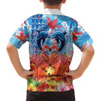 Hawaiian Love-Couple Dolphins and Flamingos Hawaiian Shirt - Polynesian Pride