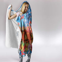 Hawaiian Love-Couple Dolphins and Flamingos Hooded Blanket - Polynesian Pride
