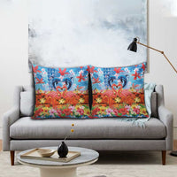 Hawaiian Love-Couple Dolphins and Flamingos Pillow Cover - Polynesian Pride