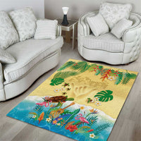 Hawaiian Alohawaii Area Rug Tropical Plants and Animals on The Beach LT03 - Polynesian Pride