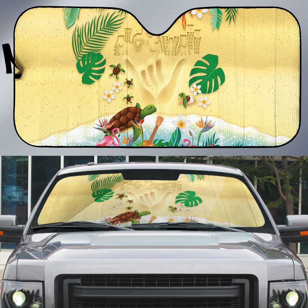 Hawaiian Alohawaii Auto Sun Shade Tropical Plants and Animals on The Beach LT03 Multicolor - Polynesian Pride