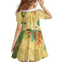 Hawaiian Alohawaii Family Matching Off Shoulder Short Dress and Hawaiian Shirt Tropical Plants and Animals on The Beach LT03 - Polynesian Pride