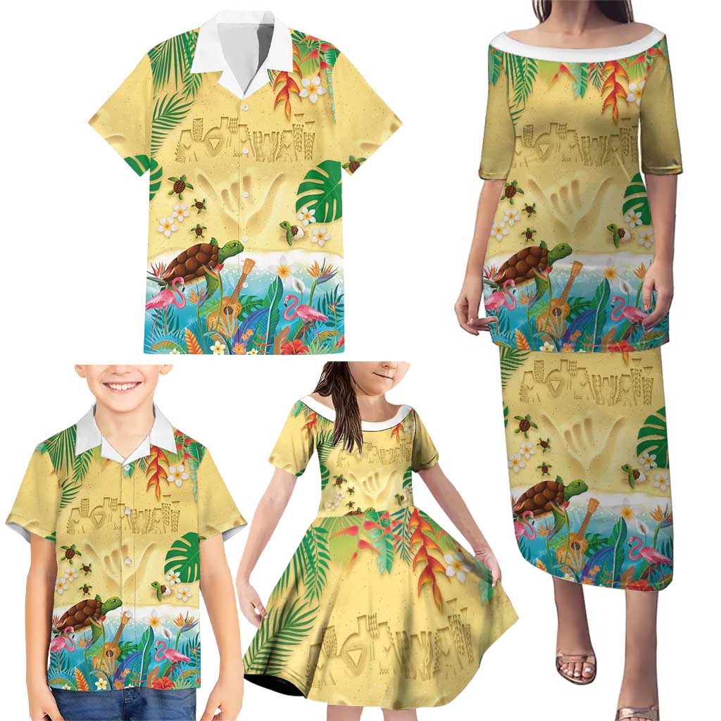 Hawaiian Alohawaii Family Matching Puletasi and Hawaiian Shirt Tropical Plants and Animals on The Beach LT03 - Polynesian Pride