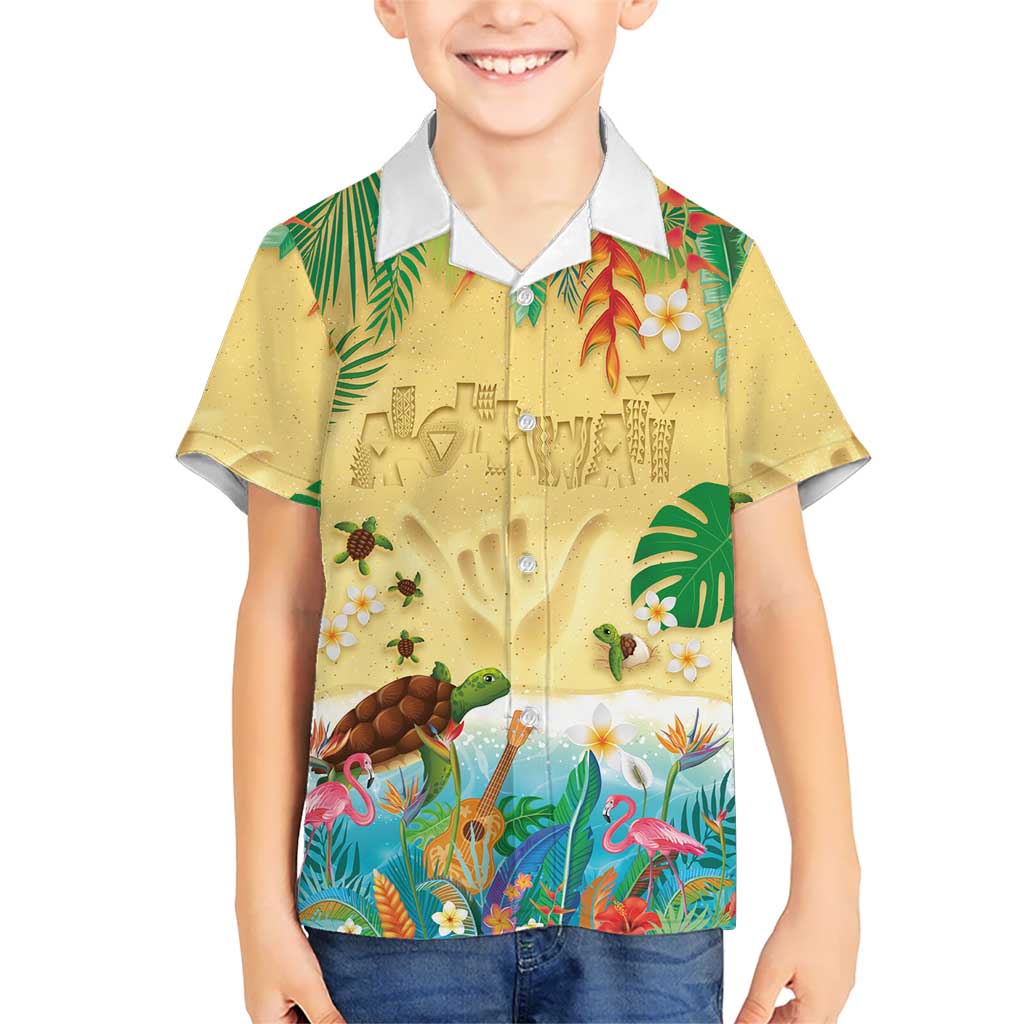 Hawaiian Alohawaii Family Matching Summer Maxi Dress and Hawaiian Shirt Tropical Plants and Animals on The Beach LT03 Son's Shirt Multicolor - Polynesian Pride