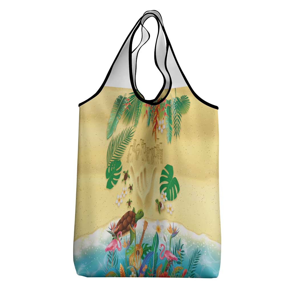 Hawaiian Alohawaii Grocery Bag Tropical Plants and Animals on The Beach LT03 - Polynesian Pride
