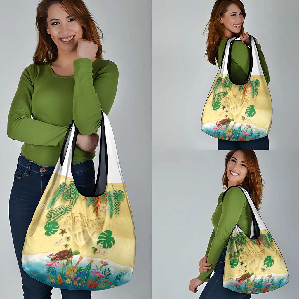 Hawaiian Alohawaii Grocery Bag Tropical Plants and Animals on The Beach LT03 - Polynesian Pride