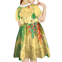 Hawaiian Alohawaii Kid Short Sleeve Dress Tropical Plants and Animals on The Beach - Polynesian Pride
