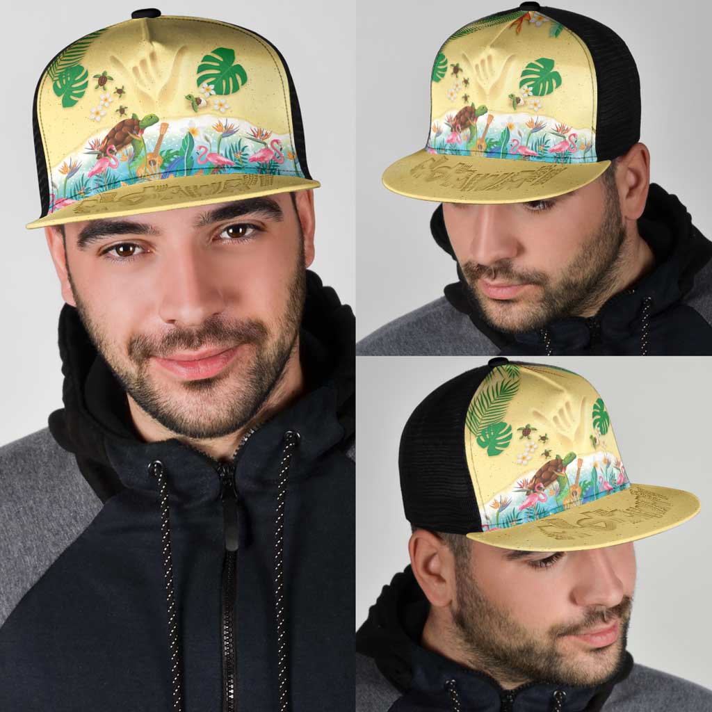 Hawaiian Alohawaii Mesh Trucker Cap Tropical Plants and Animals on The Beach - Polynesian Pride