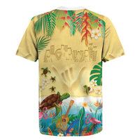 Hawaiian Alohawaii Rugby Jersey Tropical Plants and Animals on The Beach - Polynesian Pride