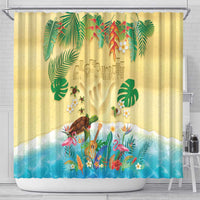Hawaiian Alohawaii Shower Curtain Tropical Plants and Animals on The Beach LT03 - Polynesian Pride