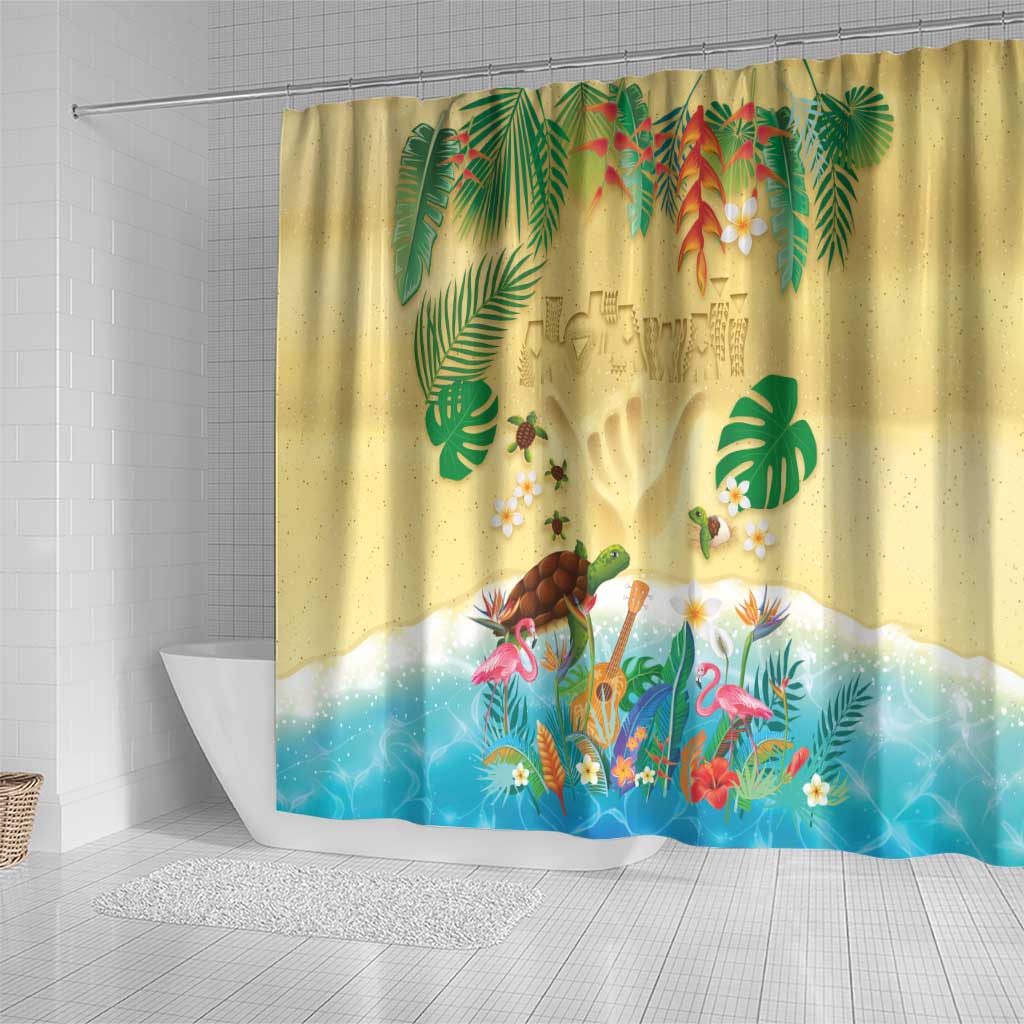 Hawaiian Alohawaii Shower Curtain Tropical Plants and Animals on The Beach LT03 - Polynesian Pride