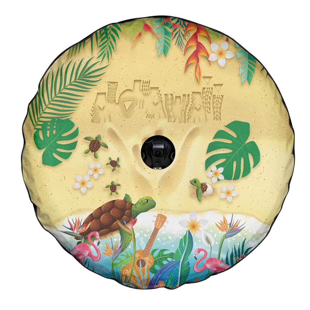 Hawaiian Alohawaii Spare Tire Cover Tropical Plants and Animals on The Beach - Polynesian Pride