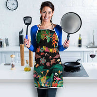 Hawaiian Alohawaii Apron Tribal Sea Animals Tattoo and Tropical Plants - Polynesian Pride