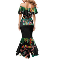 Hawaiian Alohawaii Family Matching Mermaid Dress and Hawaiian Shirt Tribal Sea Animals Tattoo and Tropical Plants LT03 - Polynesian Pride