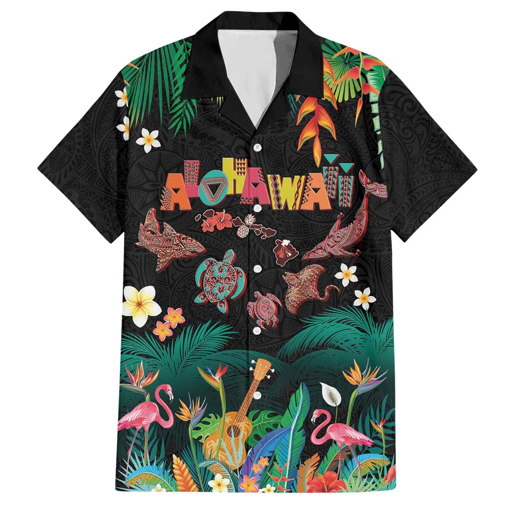 Hawaiian Alohawaii Hawaiian Shirt Tribal Sea Animals Tattoo and Tropical Plants - Polynesian Pride
