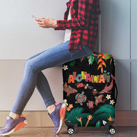 Hawaiian Alohawaii Luggage Cover Tribal Sea Animals Tattoo and Tropical Plants - Polynesian Pride