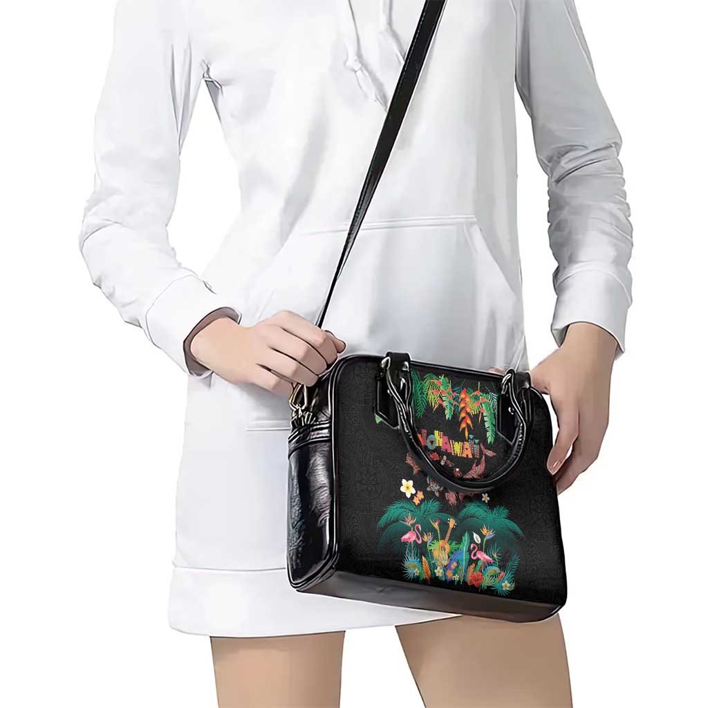 Hawaiian Alohawaii Shoulder Handbag Tribal Sea Animals Tattoo and Tropical Plants - Polynesian Pride