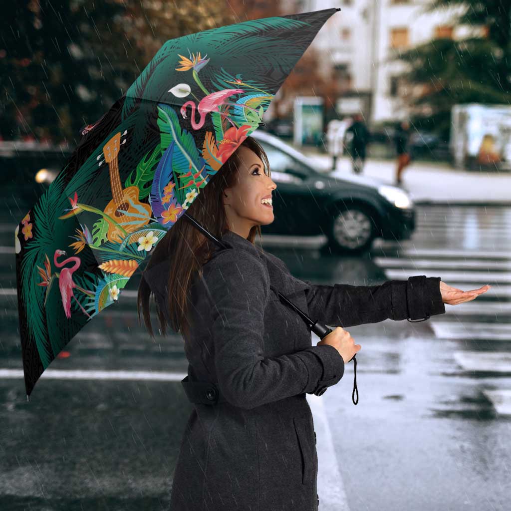 Hawaiian Alohawaii Umbrella Tribal Sea Animals Tattoo and Tropical Plants - Polynesian Pride